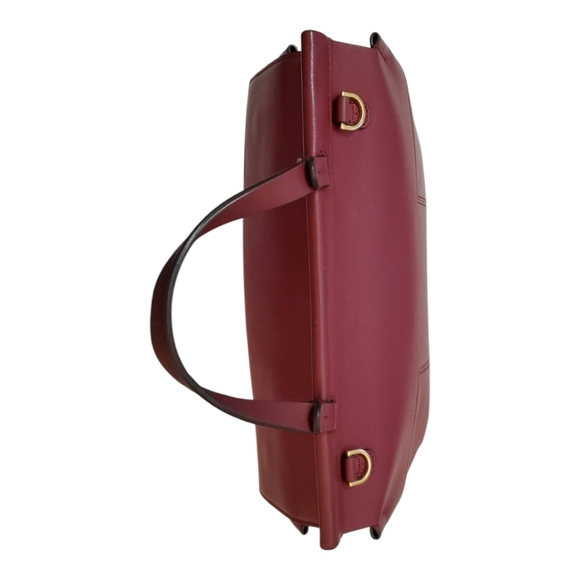 TORY BURCH New York Burgandy Leather Block-T Shoulder Crossbody Handbag - Picture 8 of 16